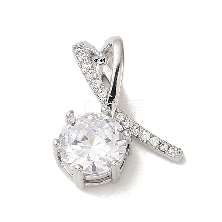 Micro Pave Clear Cubic Zirconia Pendants KK-S351-02P-02-1
