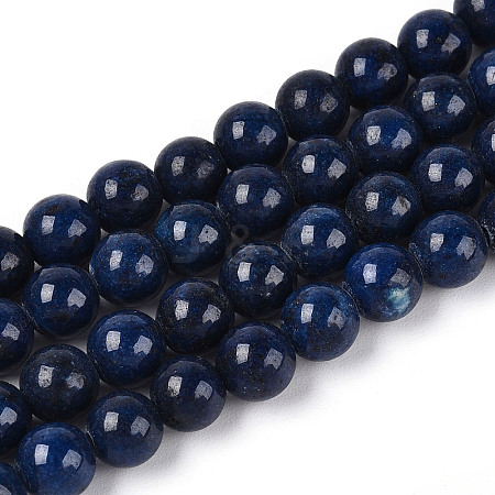 Dyed Natural Mashan Jade Round Beads Strands G-T139-6mm-67G-1
