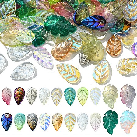 140Pcs 19 Style Glass Pendants GLAA-YW0003-47-1