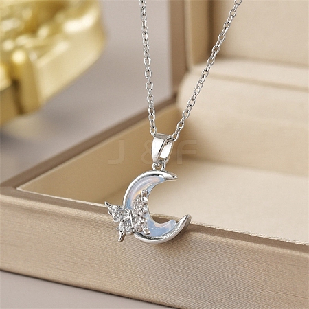 Brass Micro Pave Cubic Zirconia Pendant Necklaces for Women PW-WG31E16-02-1