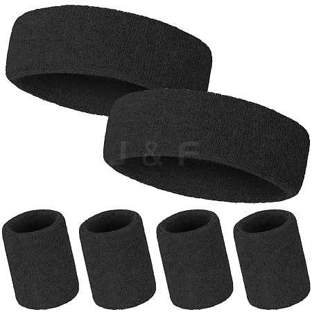 2 Bags Cotton Sports Headband & Wristband Set AJEW-CN0004-74B-1