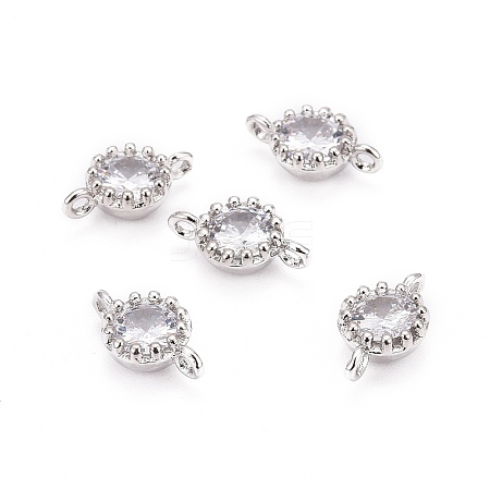 Flower Brass Micro Pave Cubic Zirconia Links LS-X-ZIRC-L054-09P-NR-1