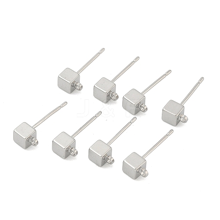SHEGRACE Brass Cube Stud Earring Findings XGR0106P-121P-1
