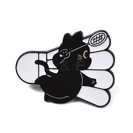Cat with Badminton Sport Enamel Pins JEWB-I052-05EB-02-1