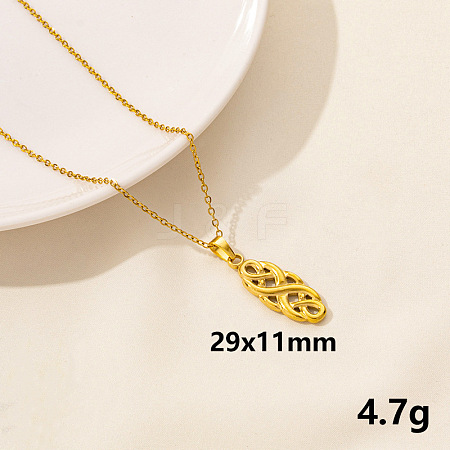 304 Stainless Steel Knot  Pendant Necklaces VH1834-10-1