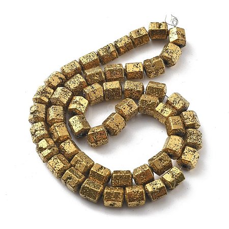 Electroplated Natural Lava Rock Beads Strands G-A251-A01-01H-1