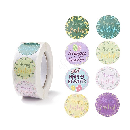 8 Patterns Easter Theme Self Adhesive Paper Sticker Rolls X1-DIY-C060-03L-1