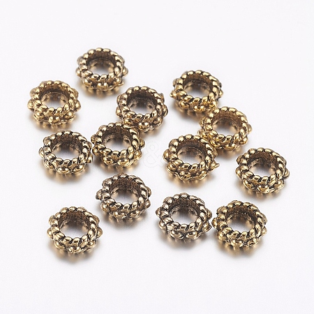 Tibetan Style Alloy Spacer Beads TIBEB-S039-032AG-NR-1