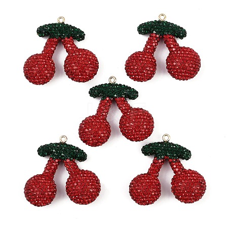 Alloy Clay Rhinestone Pendants RB-P038-05B-G-1