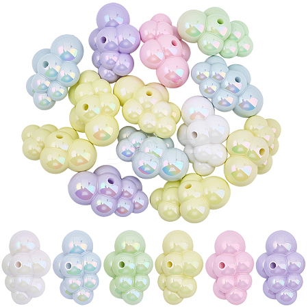 20Pcs UV Plating Acrylic Beads OACR-SP0002-08-1