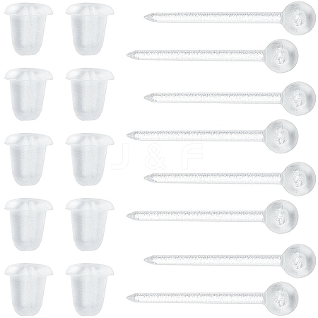 SOFPLATE 500Pcs Eco-Friendly Plastic Stud Earring Findings KY-SP0001-01A-1