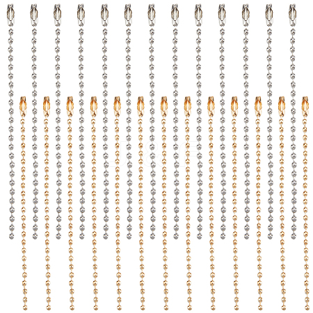200Pcs 2 Colors Iron Ball Chains with Connectors IFIN-SP0001-15-1