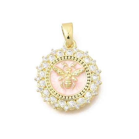 Brass Clear Cubic Zirconia Pendants KK-B187-01G-04A-1