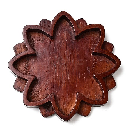 Lotus Flower Wooden Mandala Crystal Ball Holder WOCR-PW0004-01A-1