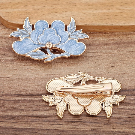 Flower Alloy Enamel Alligator Hair Clips PW-WG27385-06-1