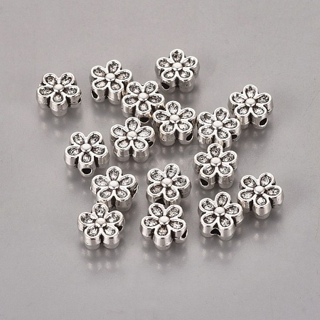 Tibetan Style Alloy 3D Flower Beads LF0476Y-1