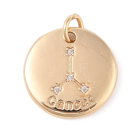 Brass with Clear Cubic Zirconia Pendants KK-N256-24D-G-1