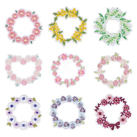 9Pcs Polyester Clothing Patches DIY-TAC0010-42-1