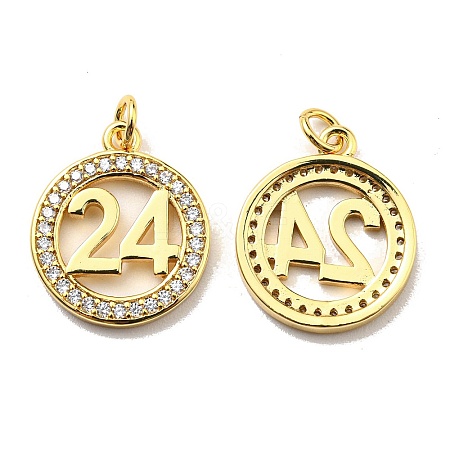 Rack Plating Brass Cubic Zirconia Pendants KK-D026-21G-1