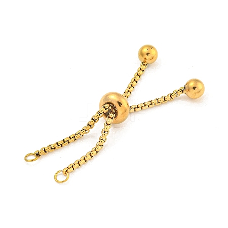 Adjustable 304 Stainless Steel Box Chain Slider Bracelet Making MAK-L038-001G-02-1