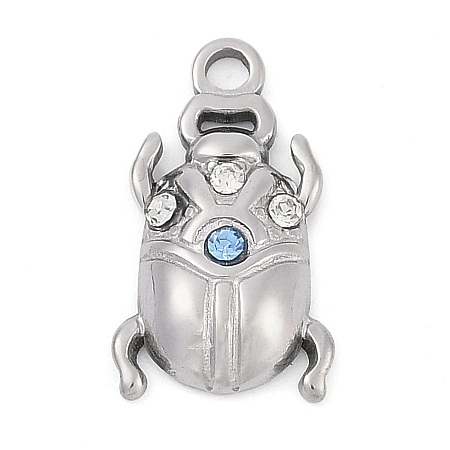 304 Stainless Steel Rhinestone Pendants STAS-L022-478P-1