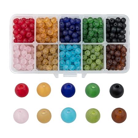 10 Colors Transparent Glass Beads FGLA-JP0001-05-6mm-1
