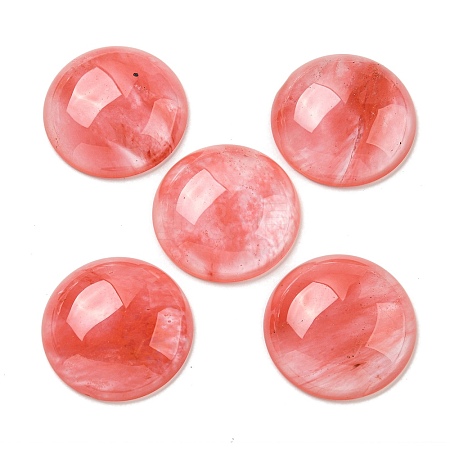 Cherry Quartz Glass Cabochons G-C115-02B-04-1
