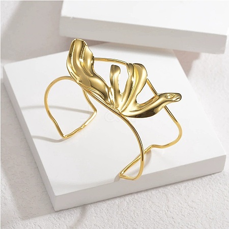 304 Stainless Steel Cuff Bangles for Women BJEW-M082-07G-1