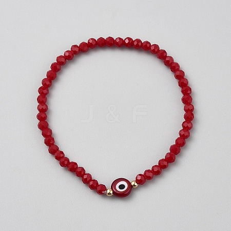 Acrylic Beaded Stretch Bracelets for Women BJEW-WH0001-14A-1