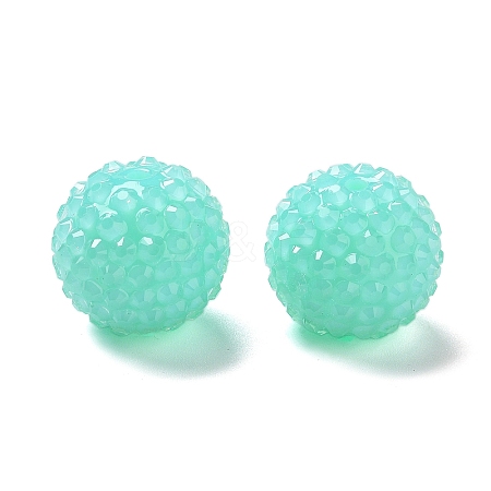 Chunky Resin Rhinestone Bubblegum Ball Beads RESI-S259-A04-1