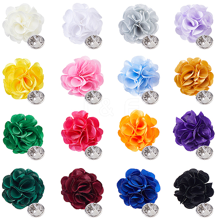 16Pcs Flower Cloth Pins JEWB-WH0020-113-1
