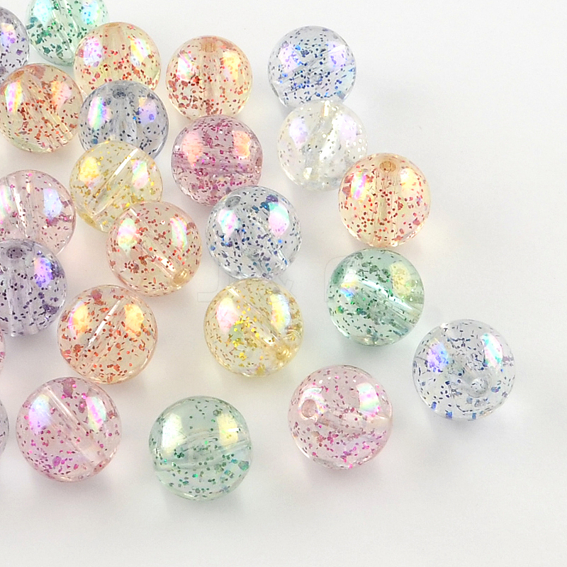 Wholesale Round AB Color Transparent Acrylic Beads - Jewelryandfindings.com