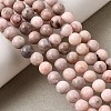 Natural Pink Zebra Jasper Beads Strands G-P231-01-6mm-7