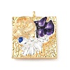 Brass Micro Pave Cubic Zirconia Enamel Pendants KK-L250-08G-04-1