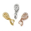 Rack Plating Brass Micro Pave Clear Cubic Zirconia Ice Pick Pinch Bails KK-K340-12-1