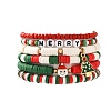 6Pcs Christmas Theme Polymer Clay Heishi Beads & Glass Seed Beaded Stretch Bracelets Set BJEW-TA00539-1