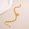 Vintage Beach Brass Heart Tassel Anklets for Women QQ1110-1-2