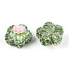 Flower Shape Polymer Clay Rhinestone Beads CLAY-U023-01D-2