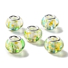 Transparent Two-Color Brass Cores Acrylic European Beads OACR-M024-05S-04-1