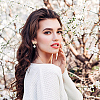 4 Pairs 4 Styles Alloy Enamel Bowknot & Plastic Pearl Dangle Stud Earrings with Sterling Silver Pins EJEW-AN0004-93-5
