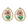 304 Stainless Steel & Embroidered Pendants SA-CBA1ED9-05G-1