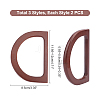 6Pcs 3 Style Wood Bag Handles FIND-PH0001-39-5