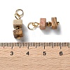 Natural Picture Jasper Cuboid Beaded Pendants STAS-C120-02G-04-3