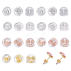 CHGCRAFT 80Pcs 4 Colors Brass Ear Nuts FIND-CA0006-32-1