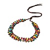 Bohemian Style Dyed Colorful Coconut Beeded Imitation Leather Cord Waist Belly Chains for Women FS-WGCE780-03-2