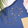 2Pcs 304 Stainless Steel Star Charm Bracelets BJEW-TADJ00003-3