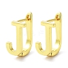 Brass Letter Stud Earrings for Women EJEW-A038-01J-G-1