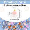 30pcs 5 colors Transparent Glass Pendants FIND-OC0002-42-2