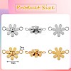 12Pcs 430 Stainless Steel Small Flower Connector Charms JX239A-2