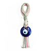Flat Round with Evil Eye Resin Pendant Decorations LS-EVIL-PW0002-12D-03-1